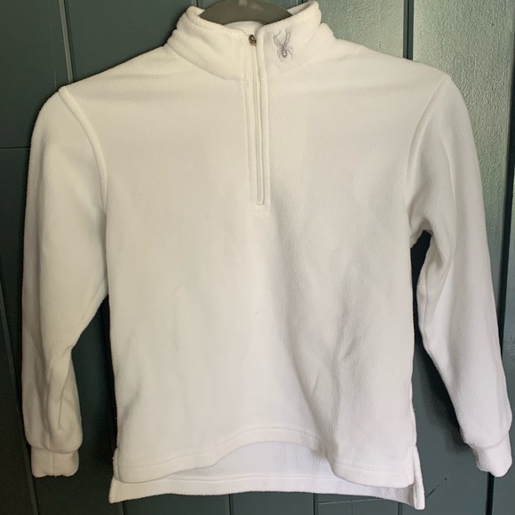 Spyder White Fleece Quarter Zip kids SIZE SMALL - Picture 1 of 6